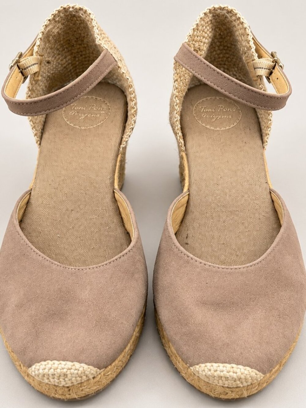 Toni Pons Taupe Espadrille Wedge Shoes
